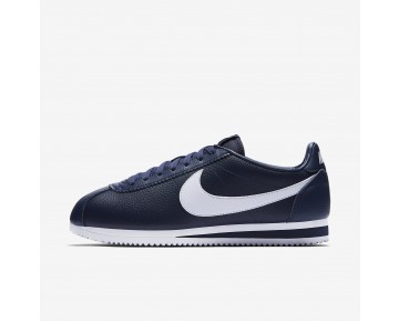 Chaussure Nike Classic Cortez Leather Pour Homme Lifestyle Bleu Nuit Marine/Blanc_NO. 749571-414