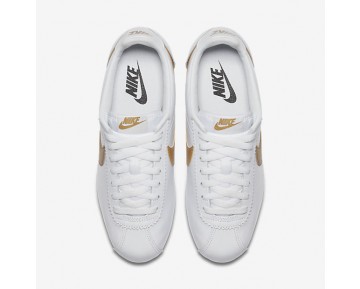 Chaussure Nike Classic Cortez Pour Femme Lifestyle Blanc/Or Métallique_NO. 807471-106
