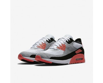 Chaussure Nike Air Max 90 Ultra 2.0 Flyknit Pour Femme Lifestyle Blanc/Cramoisi Brillant/Noir/Gris Loup_NO. 881109-100