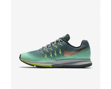 Chaussure Nike Air Zoom Pegasus 33 Shield Pour Femme Running Vert Céladon/Vert Phosphorescent/Vert Ombre/Bronze Rouge Métallique_NO. 849567-300