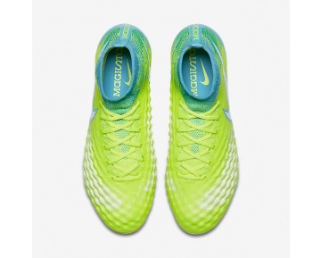 Chaussure Nike Magista Obra Ii Fg Pour Femme Football Volt/Jaune Pâle Électrique/Bleu Chlorine/Blanc_NO. 844205-717