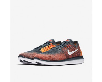 Chaussure Nike Free Rn Flyknit 2017 Pour Homme Running Renard Bleu/Cramoisi Total/Orange Total/Blanc_NO. 880843-401