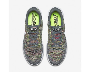 Chaussure Nike Lunarepic Low Flyknit 2 Pour Homme Running Gris Froid/Volt/Bleu Rayonnant/Blanc_NO. 863779-003
