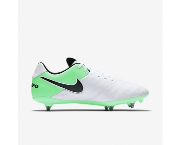 Chaussure Nike Tiempo Genio Ii Leather Sg Pour Homme Football Blanc/Vert Electro/Noir_NO. 819715-103