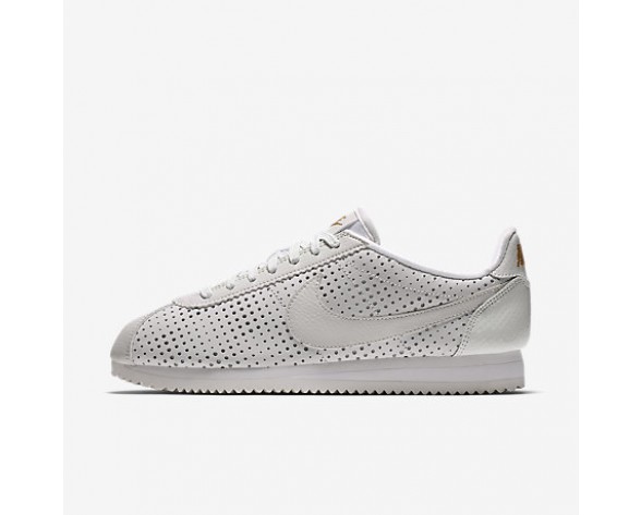 Chaussure Nike Cortez Classic Premium Qs Pour Femme Lifestyle Blanc Sommet/Or Métallique/Blanc Sommet_NO. AA1436-100