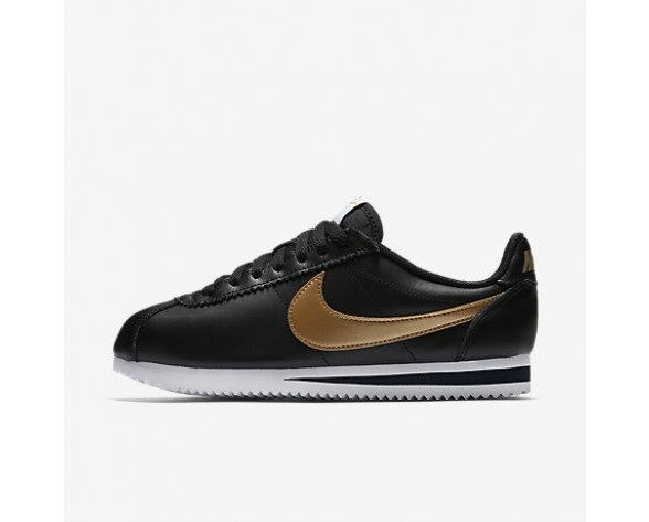 Chaussure Nike Classic Cortez Pour Femme Lifestyle Noir/Blanc/Or Métallique_NO. 807471-012