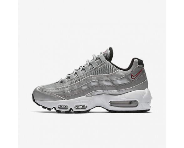 Chaussure Nike Air Max 95 Qs Pour Femme Lifestyle Argent Métallique/Noir/Blanc/Rouge Intense_NO. 814914-002