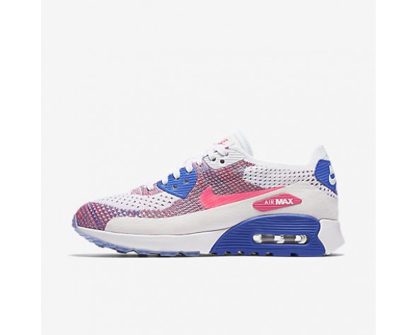 Chaussure Nike Air Max 90 Ultra 2.0 Flyknit Pour Femme Lifestyle Blanc/Bleu Moyen/Melon Brillant/Rose Coureur_NO. 881109-103