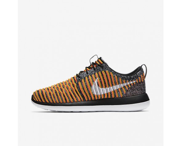 Chaussure Nike Roshe Two Flyknit Pour Femme Lifestyle Noir/Mangue Brillant/Dorure/Blanc_NO. 844929-005