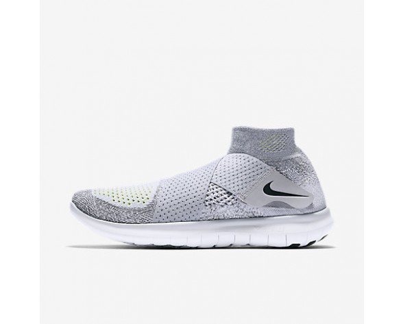 Chaussure Nike Free Rn Motion Flyknit 2017 Pour Femme Running Gris Loup/Gris Froid/Volt/Noir_NO. 880846-002
