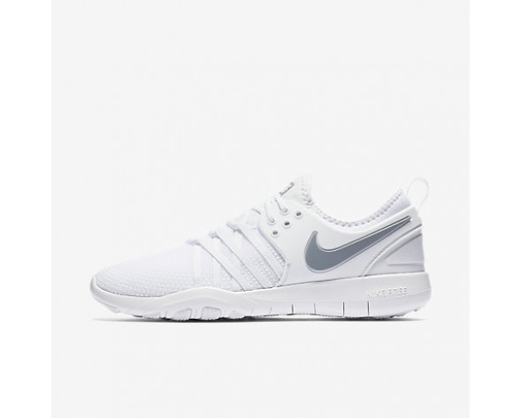 Chaussure Nike Free Tr7 Pour Femme Fitness Et Training Blanc/Argent Métallique_NO. 904651-100
