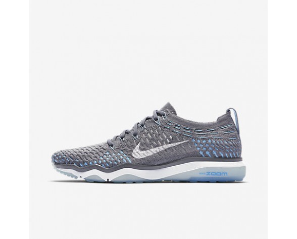 Chaussure Nike Zoom Fearless Flyknit Pour Femme Fitness Et Training Gris Froid/Bleu Polarisé/Blanc_NO. 850426-004