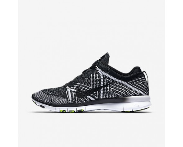 Chaussure Nike Free Tr 5 Flyknit Pour Femme Fitness Et Training Noir/Blanc/Volt/Noir_NO. 718785-004