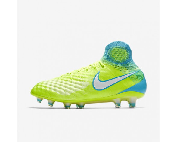Chaussure Nike Magista Obra Ii Fg Pour Femme Football Volt/Jaune Pâle Électrique/Bleu Chlorine/Blanc_NO. 844205-717