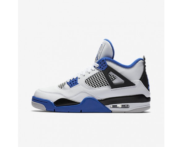 Chaussure Nike Air Jordan 4 Retro Pour Homme Lifestyle Blanc/Noir/Bleu Électrique_NO. 308497-117