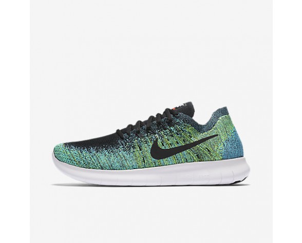 Chaussure Nike Free Rn Flyknit 2017 Pour Homme Running Bleu Chlorine/Volt/Noir/Noir_NO. 880843-004