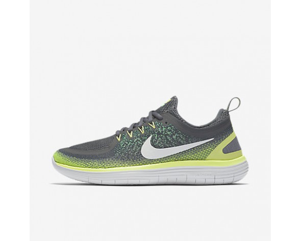 Chaussure Nike Free Rn Distance 2 Pour Homme Running Discret/Gris Foncé/Vert Electro/Blanc Cassé_NO. 863775-008