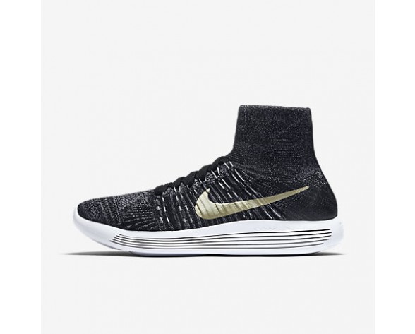 Chaussure Nike Lunarepic Flyknit Bhm Pour Homme Running Noir/Blanc/Étoile D'Or Métallique_NO. 881681-007