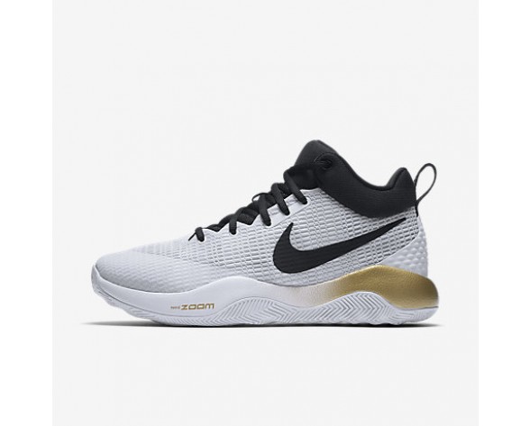 Chaussure Nike Zoom Rev 2017 Pour Homme Basketball Blanc/Or Métallique/Platine Pur/Noir_NO. 852422-107