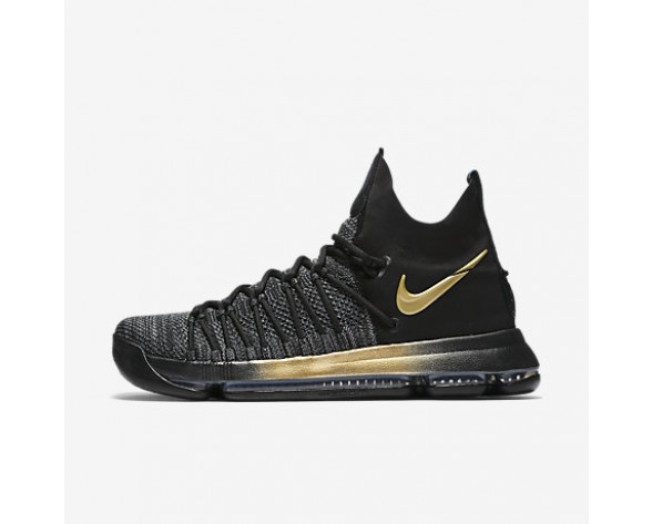 Chaussure Nike Zoom Kd 9 Elite Pour Homme Basketball Noir/Bleu Fureur/Jaune Tour_NO. 878637-007