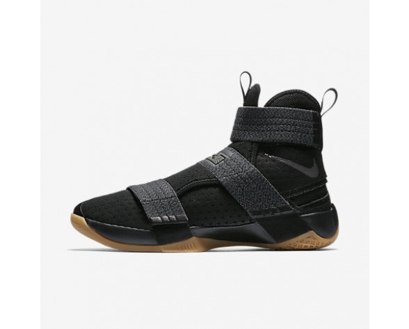 Chaussure Nike Lebron Soldier 10 Flyease Pour Homme Basketball Noir/Gomme Marron/Gris Foncé Métallique/Gris Foncé Métallique_NO. 917338-009