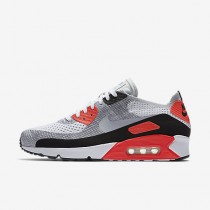 Chaussure Nike Air Max 90 Ultra 2.0 Flyknit Pour Homme Lifestyle Blanc/Cramoisi Brillant/Noir/Gris Loup_NO. 875943-100