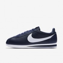 Chaussure Nike Classic Cortez Leather Pour Homme Lifestyle Bleu Nuit Marine/Blanc_NO. 749571-414