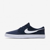 Chaussure Nike Sb Solarsoft Portmore Ii Pour Homme Skateboard Bleu Nuit Marine/Noir/Blanc_NO. 880266-410