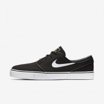 Chaussure Nike Sb Zoom Stefan Janoski Canvas Pour Homme Skateboard Noir/Gomme Marron Clair/Étoile D'Or Métallique/Blanc_NO. 615957-028