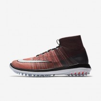 Chaussure Nike Flyknit Elite Pour Homme Golf Bordeaux Foncé/Orange Max/Melon Brillant/Blanc_NO. 844450-601