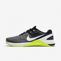 Chaussure Nike Metcon Dsx Flyknit Pour Femme Fitness Et Training Gris Foncé/Volt/Noir/Blanc_NO. 878556-001