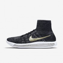 Chaussure Nike Lunarepic Flyknit Bhm Pour Homme Running Noir/Blanc/Étoile D'Or Métallique_NO. 881681-007