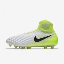Chaussure Nike Magista Obra Ii Ag-Pro Pour Homme Football Blanc/Volt/Platine Pur/Noir_NO. 844594-109