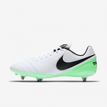 Chaussure Nike Tiempo Genio Ii Leather Sg Pour Homme Football Blanc/Vert Electro/Noir_NO. 819715-103
