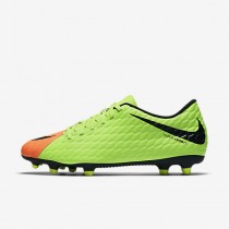 Chaussure Nike Hypervenom Phade 3 Fg Pour Homme Football Vert Électrique/Hyper Orange/Volt/Noir_NO. 852547-308