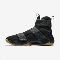 Chaussure Nike Lebron Soldier 10 Flyease Pour Homme Basketball Noir/Gomme Marron/Gris Foncé Métallique/Gris Foncé Métallique_NO. 917338-009