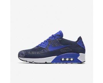 Chaussure Nike Air Max 90 Ultra 2.0 Flyknit Pour Homme Lifestyle Bleu Marine Collège/Blanc/Noir/Bleu Souverain_NO. 875943-400