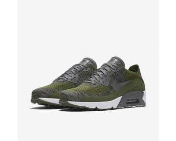 Chaussure Nike Air Max 90 Ultra 2.0 Flyknit Pour Homme Lifestyle Vert Brut/Blanc/Noir/Gris Foncé_NO. 875943-300