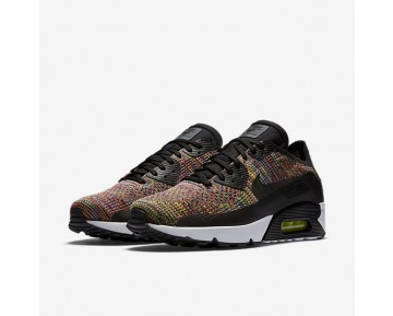 Chaussure Nike Air Max 90 Ultra 2.0 Flyknit Pour Homme Lifestyle Noir/Bleu Souverain/Volt/Cramoisi Brillant_NO. 875943-002
