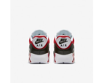 Chaussure Nike Air Max 90 Essential Pour Homme Lifestyle Blanc/Noir/Gris Loup/Rouge Université_NO. 537384-129