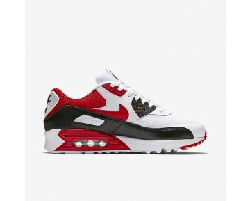 Chaussure Nike Air Max 90 Essential Pour Homme Lifestyle Blanc/Noir/Gris Loup/Rouge Université_NO. 537384-129