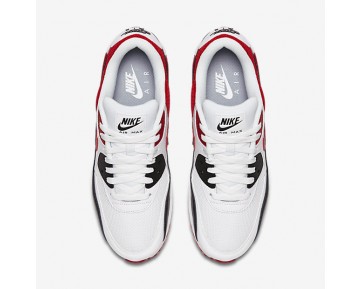 Chaussure Nike Air Max 90 Essential Pour Homme Lifestyle Blanc/Noir/Gris Loup/Rouge Université_NO. 537384-129