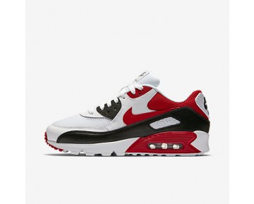 Chaussure Nike Air Max 90 Essential Pour Homme Lifestyle Blanc/Noir/Gris Loup/Rouge Université_NO. 537384-129