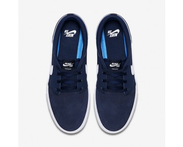 Chaussure Nike Sb Solarsoft Portmore Ii Pour Homme Skateboard Bleu Nuit Marine/Noir/Blanc_NO. 880266-410