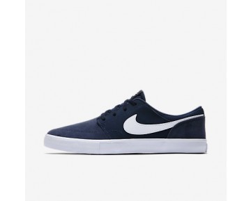 Chaussure Nike Sb Solarsoft Portmore Ii Pour Homme Skateboard Bleu Nuit Marine/Noir/Blanc_NO. 880266-410
