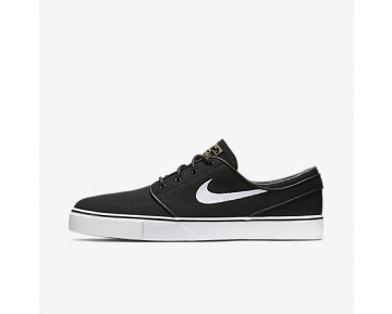 Chaussure Nike Sb Zoom Stefan Janoski Canvas Pour Homme Skateboard Noir/Gomme Marron Clair/Étoile D'Or Métallique/Blanc_NO. 615957-028