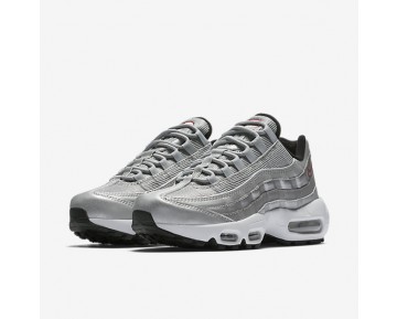 Chaussure Nike Air Max 95 Qs Pour Femme Lifestyle Argent Métallique/Noir/Blanc/Rouge Intense_NO. 814914-002