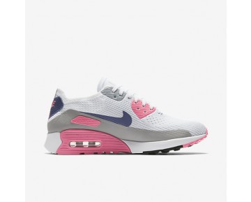 Chaussure Nike Air Max 90 Ultra 2.0 Flyknit Pour Femme Lifestyle Blanc/Rose Laser/Noir/Harmonie_NO. 881109-101