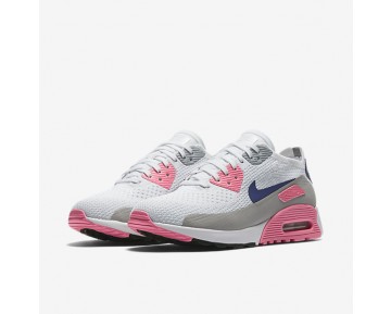 Chaussure Nike Air Max 90 Ultra 2.0 Flyknit Pour Femme Lifestyle Blanc/Rose Laser/Noir/Harmonie_NO. 881109-101