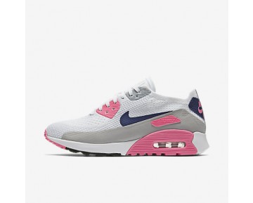 Chaussure Nike Air Max 90 Ultra 2.0 Flyknit Pour Femme Lifestyle Blanc/Rose Laser/Noir/Harmonie_NO. 881109-101